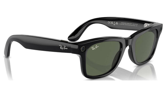 Ray-Ban Meta Wayfarer L - Shiny Black, G15 Green