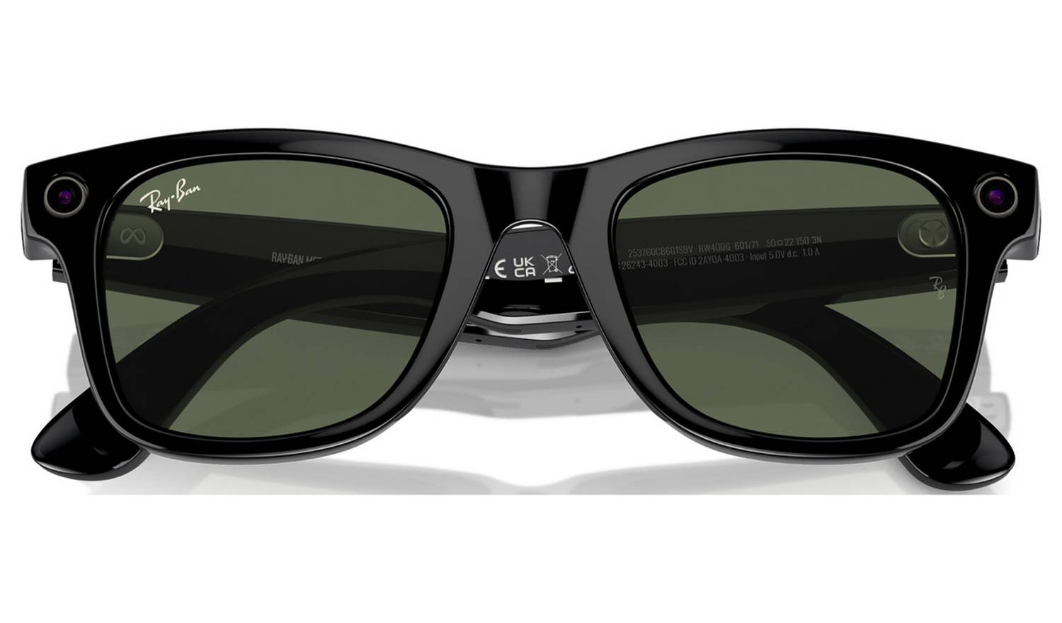 Ray-Ban Meta Wayfarer L - Shiny Black, G15 Green