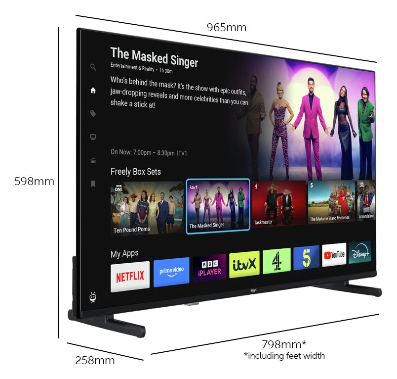 Bush 43 Inch 43UT24SB 4K UHD HDR LED TiVo Freely TV