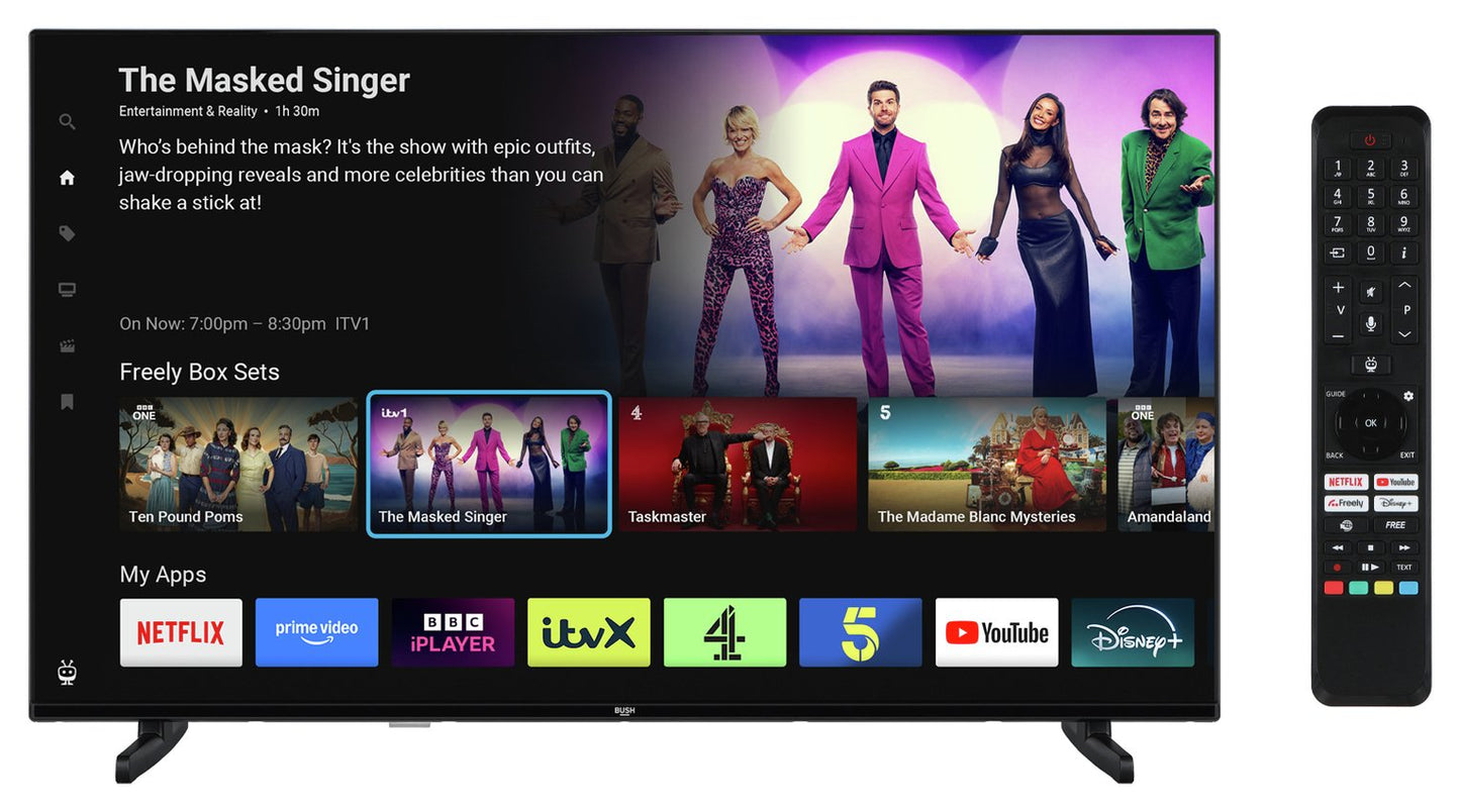 Bush 43 Inch 43UT24SB 4K UHD HDR LED TiVo Freely TV