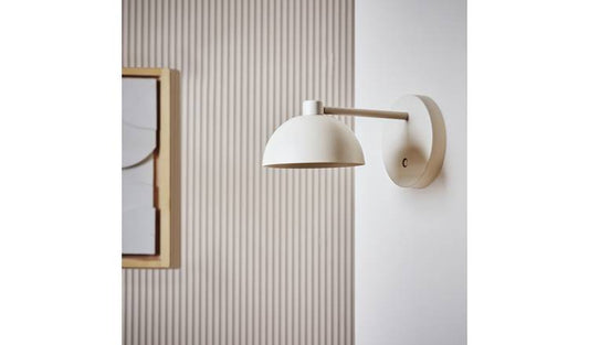 Habitat Steel Rechargeable Mushroom Wall Light - Taupe