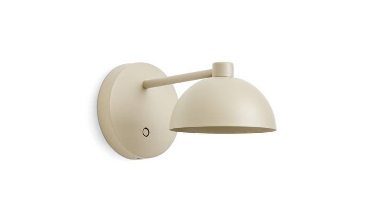 Habitat Steel Rechargeable Mushroom Wall Light - Taupe
