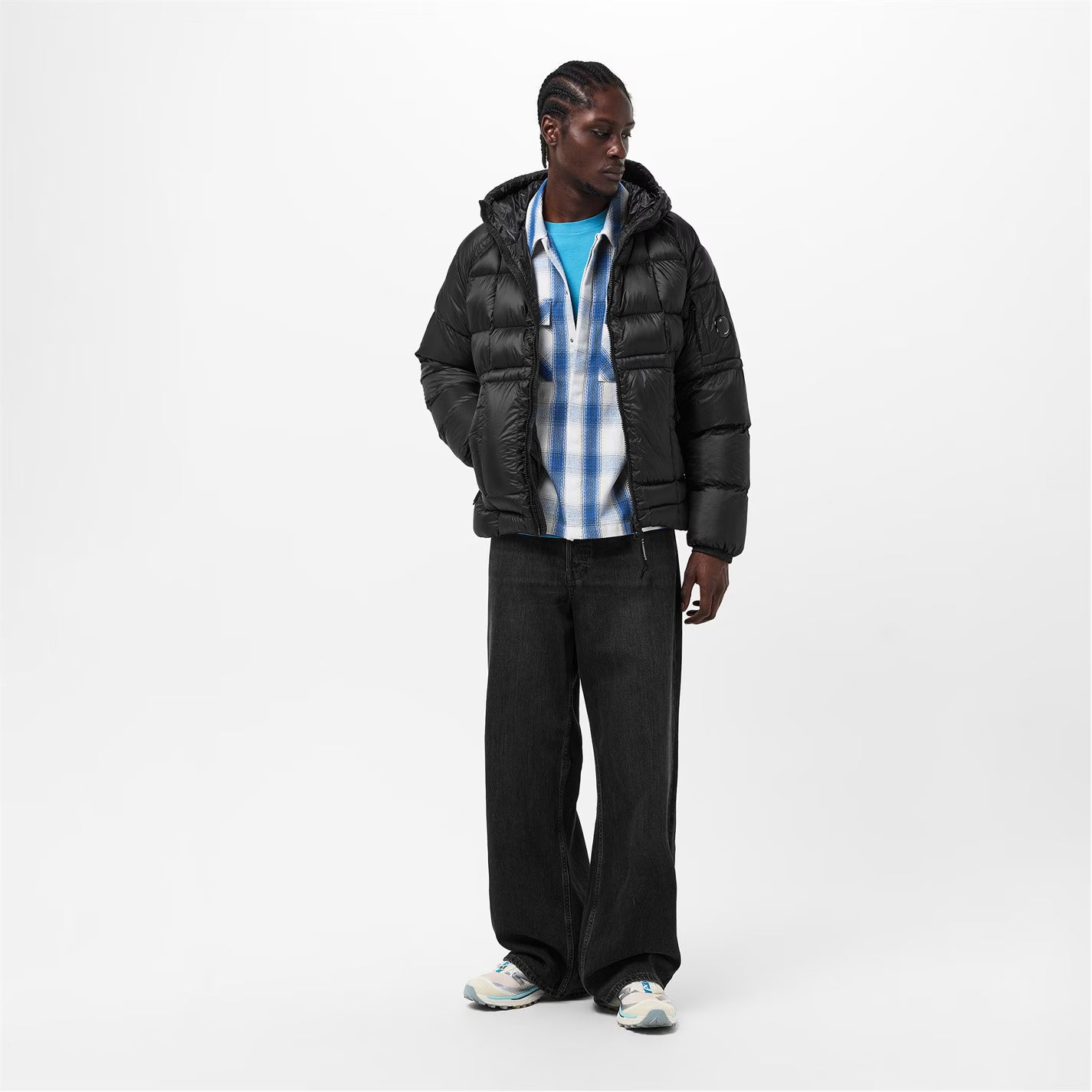 CP COMPANY Men's DD Shell Medium Down Hip Length Hooded Medium Puffer Jacket