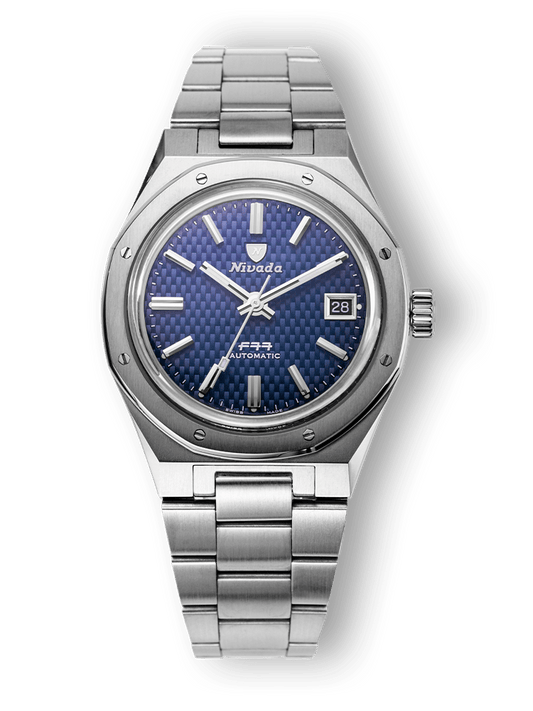 Nivada Grenchen F77 Blue With Date