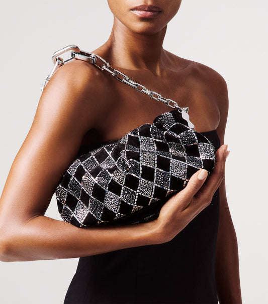 Christian Louboutin Eva Suede Strass Shoulder Bag