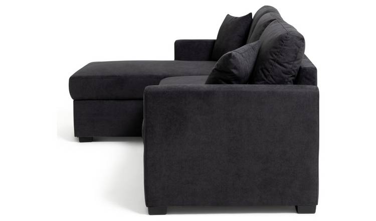 Habitat Reagan LH Storage Corner Chaise Sofa Bed - Charcoal