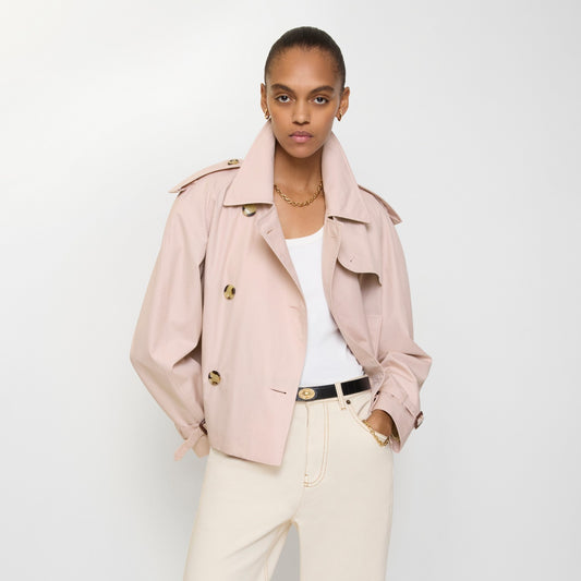 Cropped Tropical Gabardine Mayfair Trench Jacket