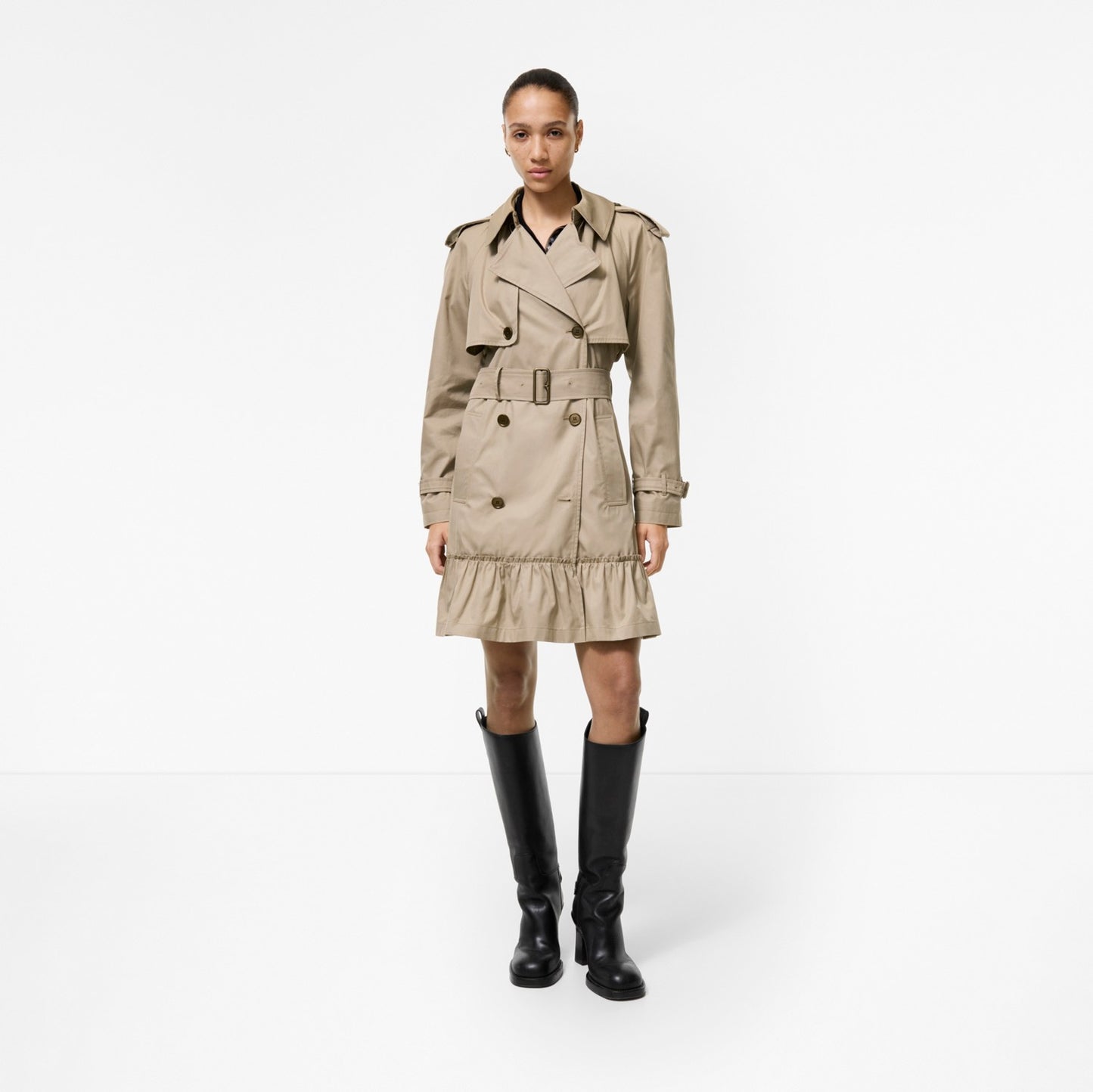 Short Gabardine Tillydrine Trench Coat