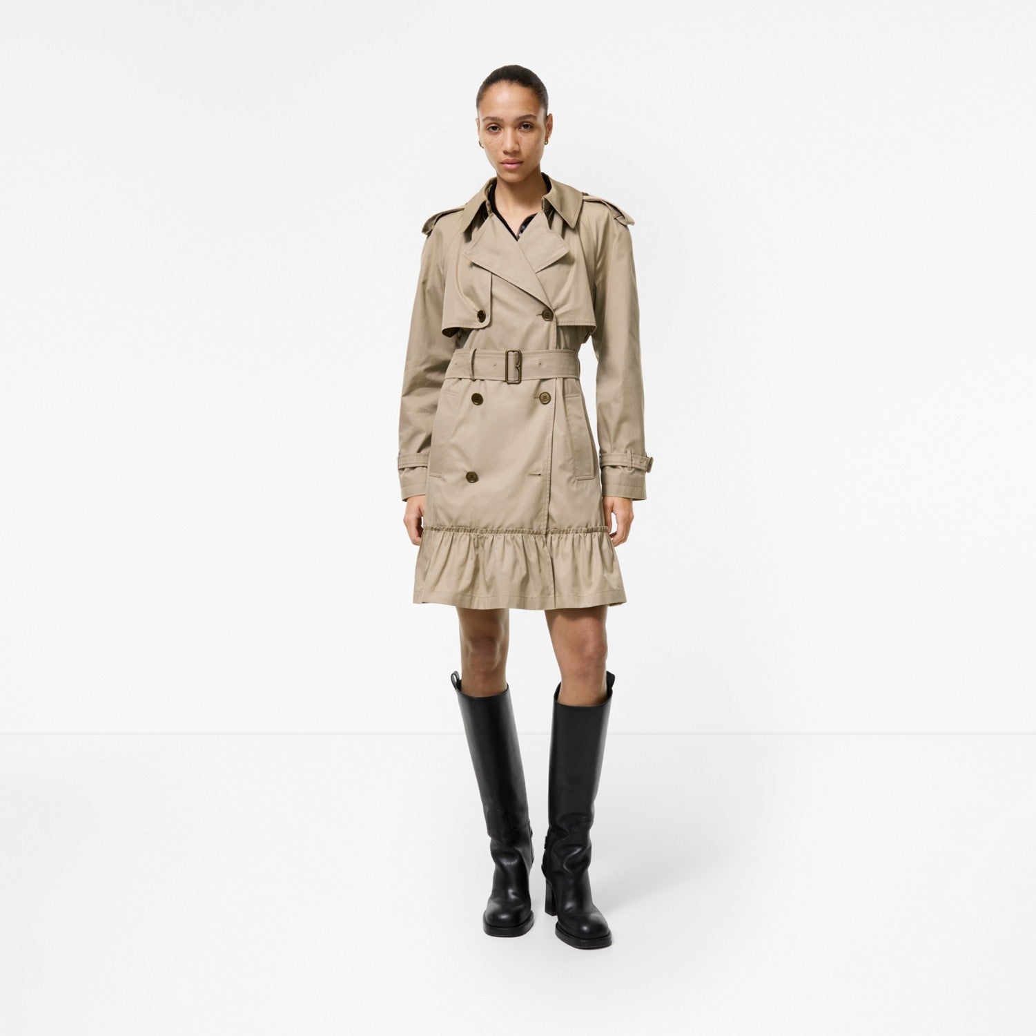 Short Gabardine Tillydrine Trench Coat
