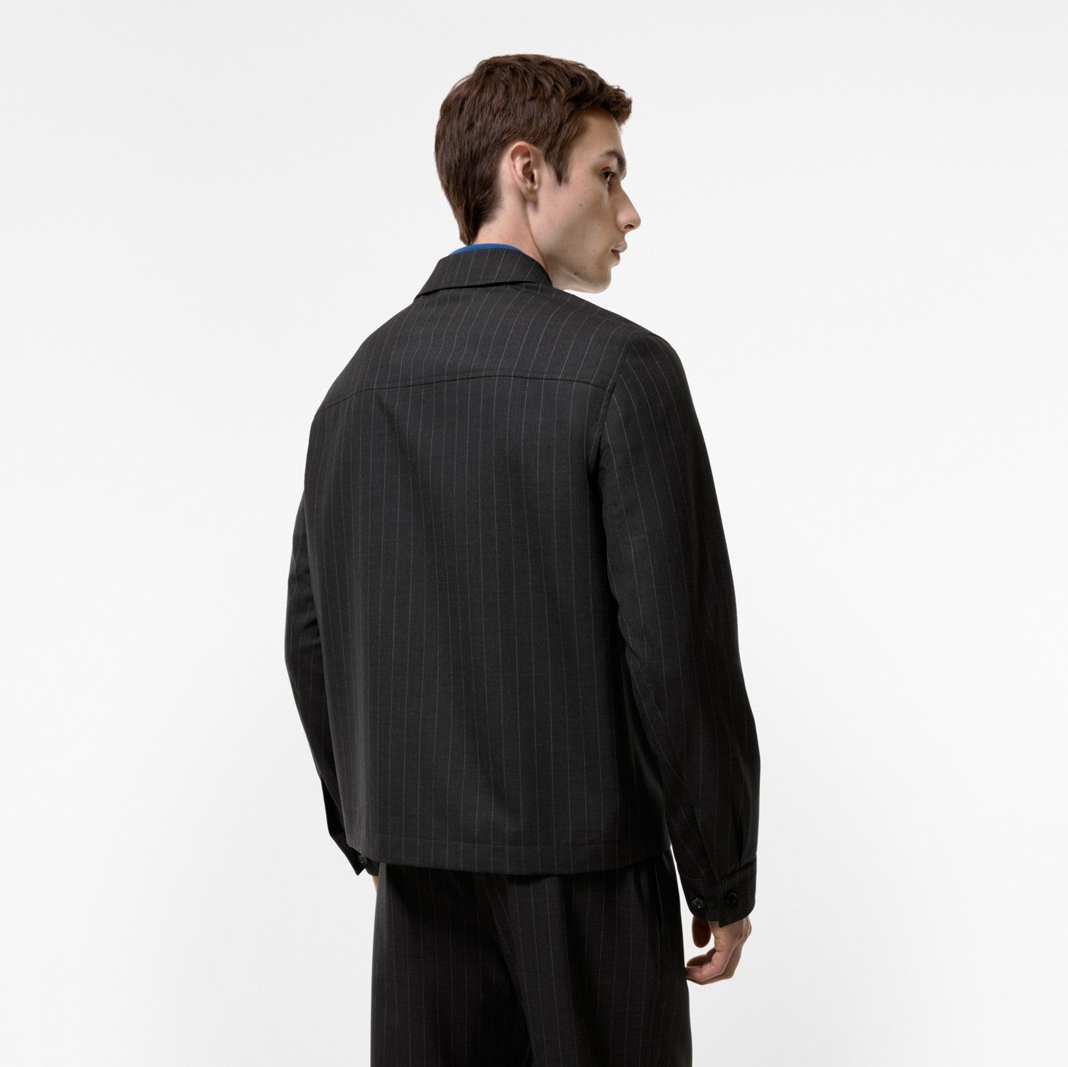 Pinstriped Wool Bloomsbury Harrington Jacket