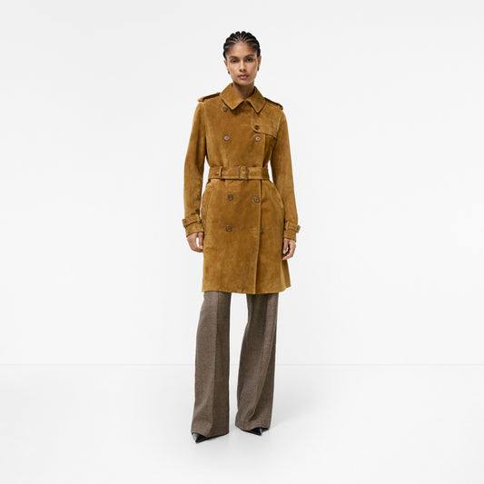 Mid-length Suede Kensington Trench Coat