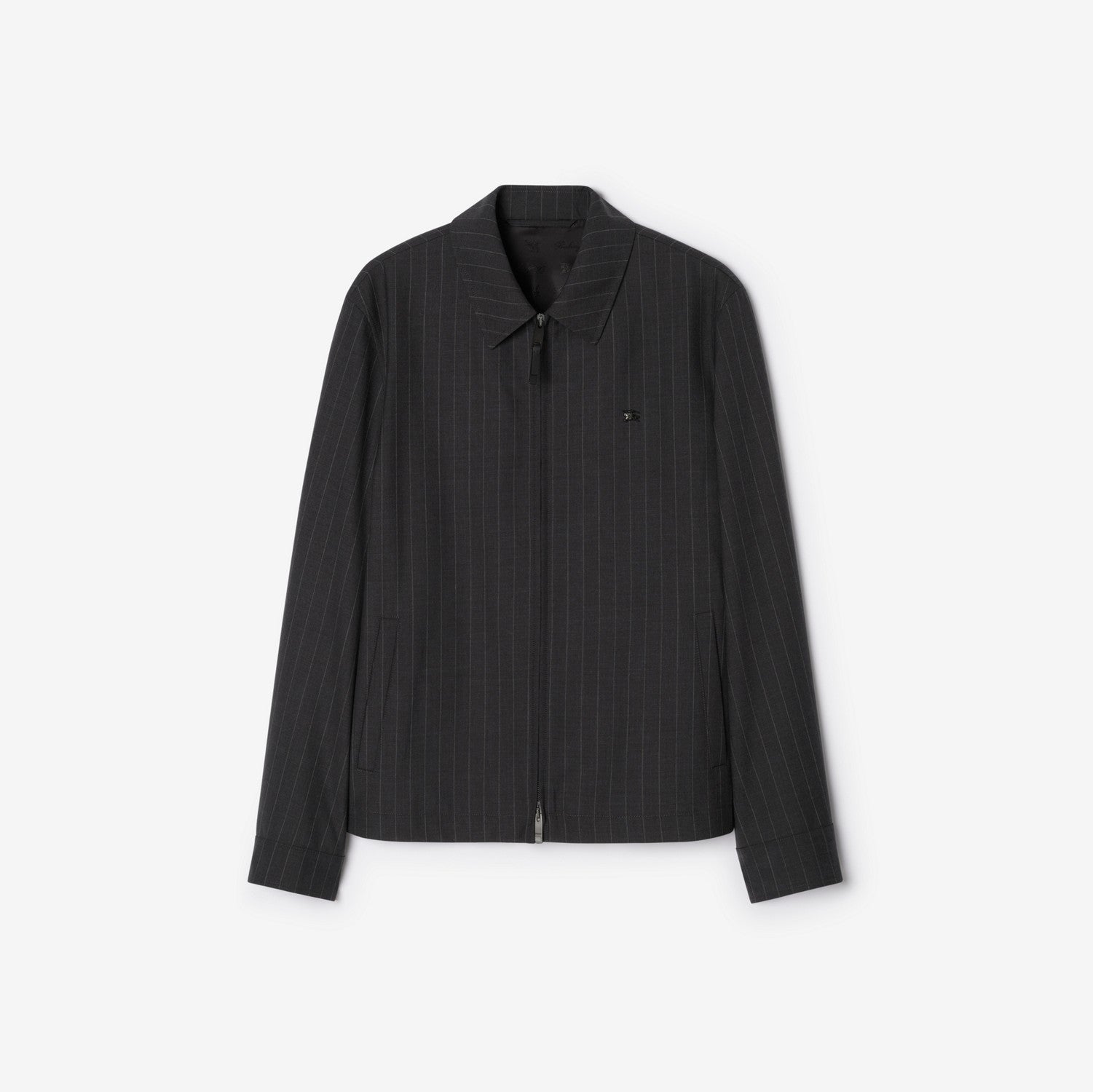 Pinstriped Wool Bloomsbury Harrington Jacket