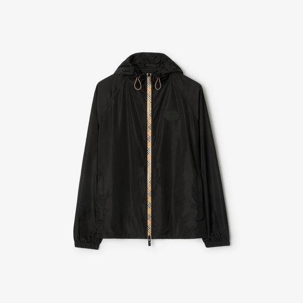 Checker-tape Nylon Hooded Jacket