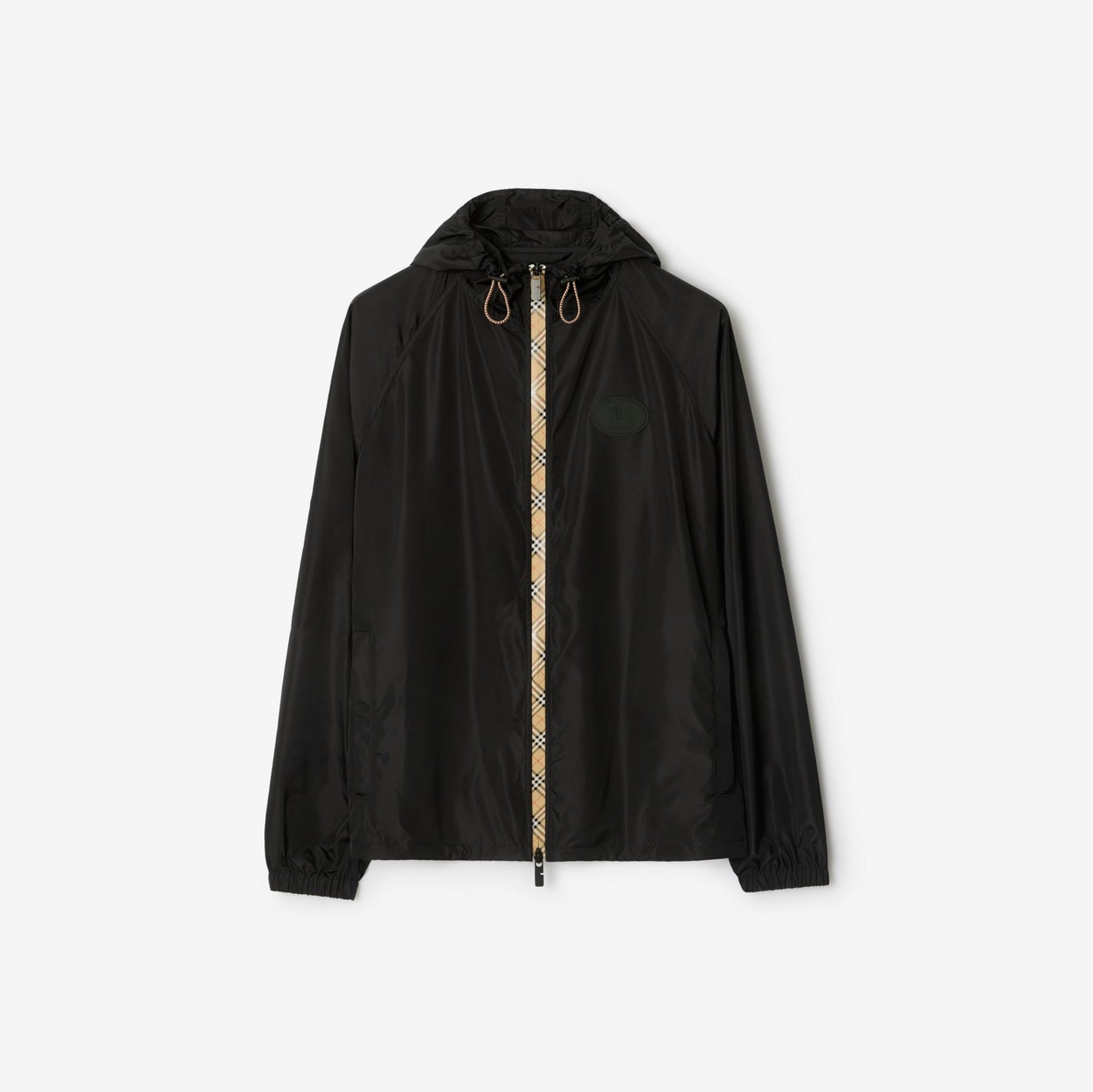 Checker-tape Nylon Hooded Jacket