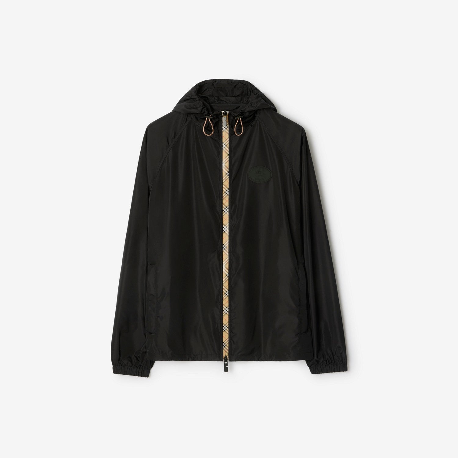 Checker-tape Nylon Hooded Jacket