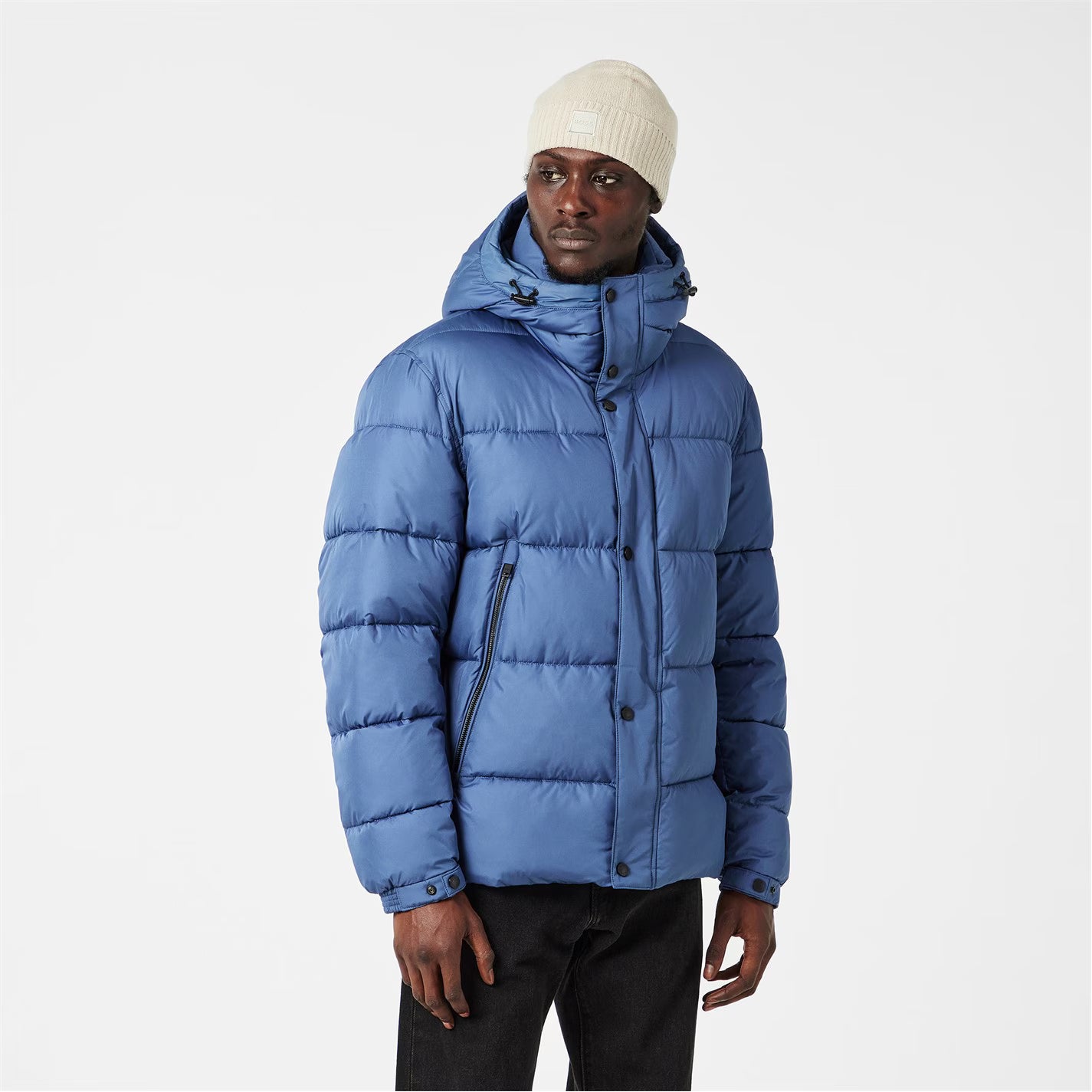 Boss Men's Omaris Water-Repellent Hooded Long Sleeve Short Puffer Jacket