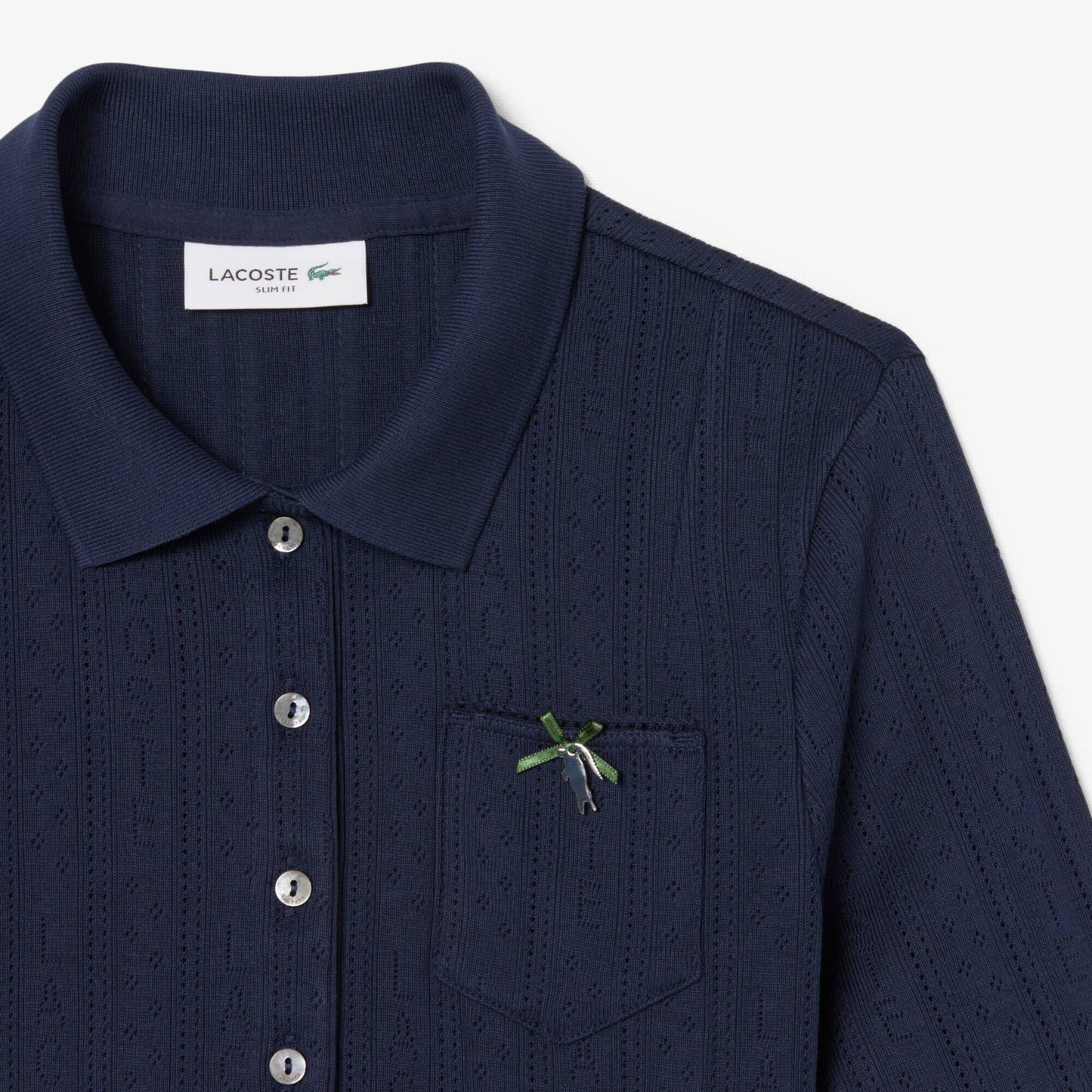 Slim Fit Pointelle Branded L.12.D Polo Shirt