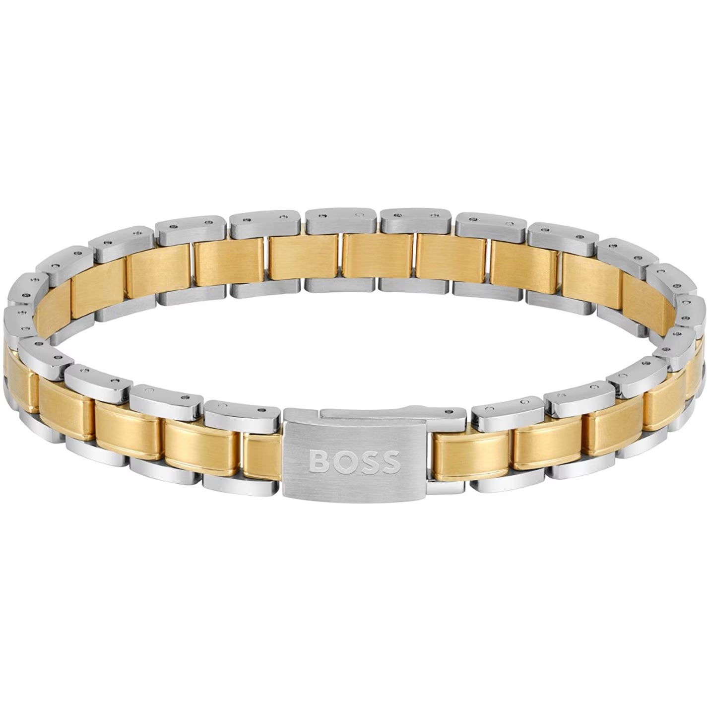 Men's Metal Link Bracelet with Magnetic Closure