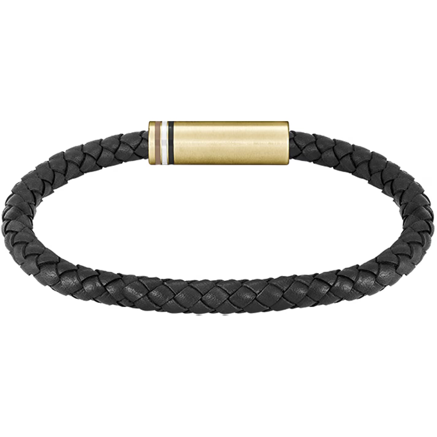 Boss Men's Ares Single Braided Leather Bracelet