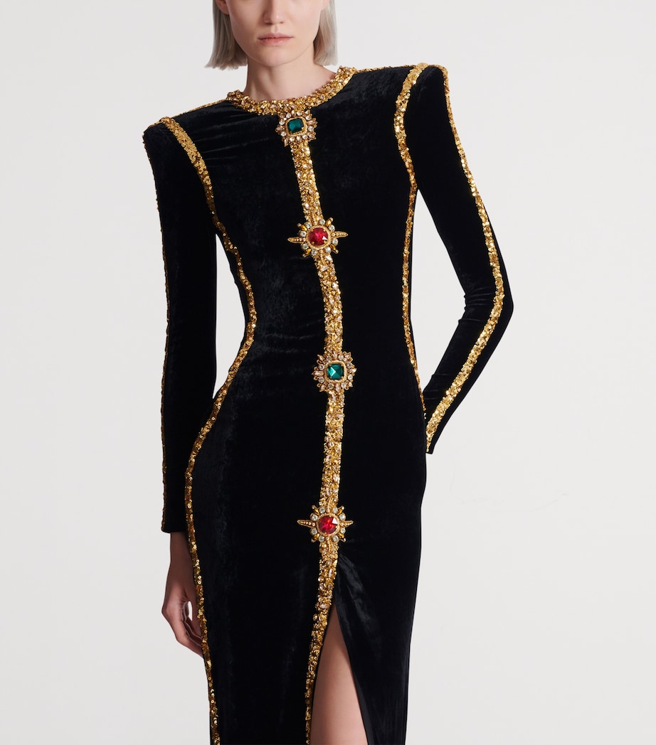 Velvet Embellished Gown