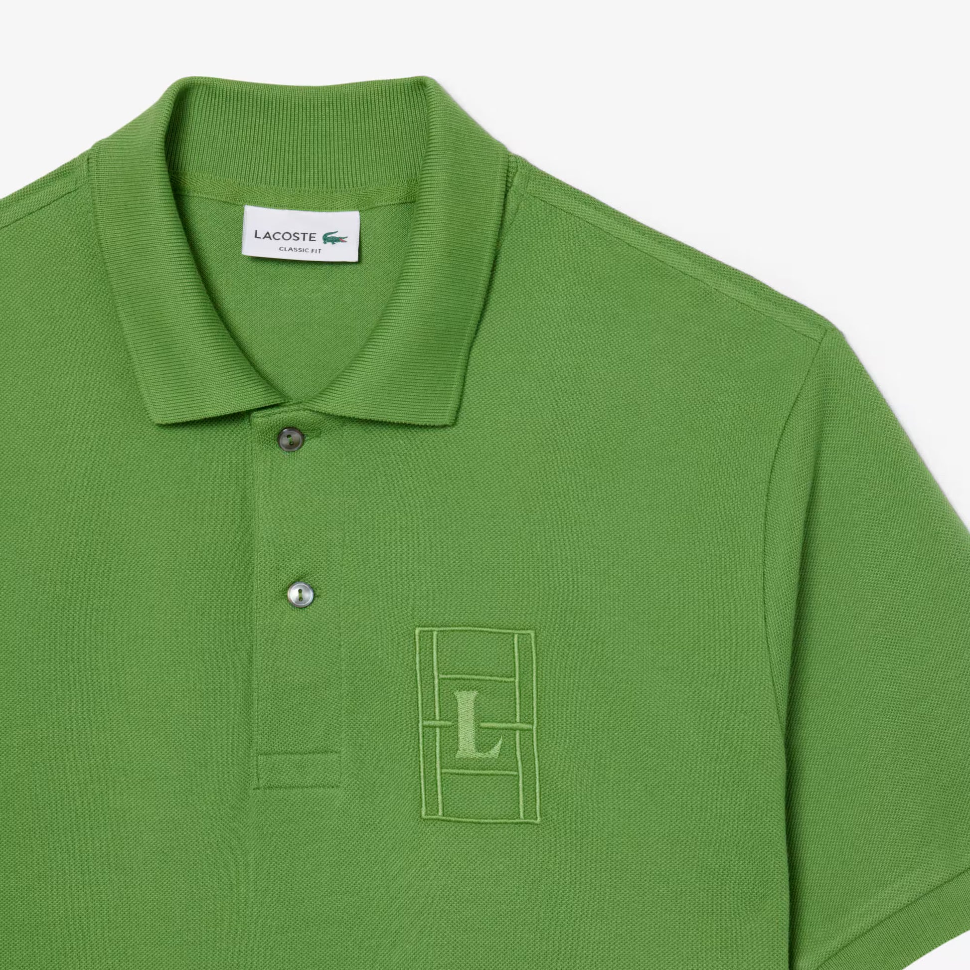 Classic Fit Embroidery Detail Petit Piqué Polo Shirt