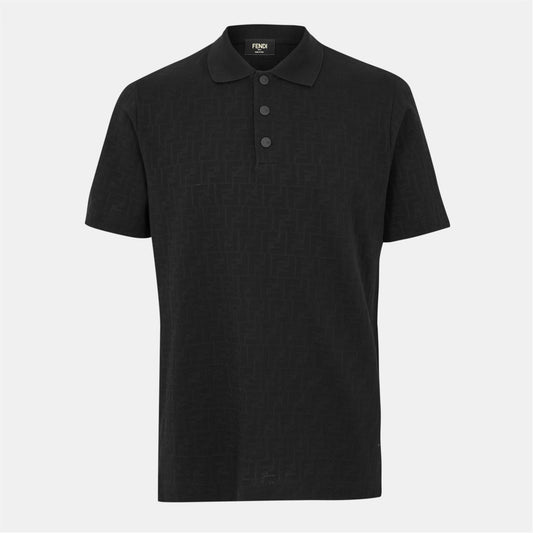 Mens Monogram FF Short Sleeve Polo