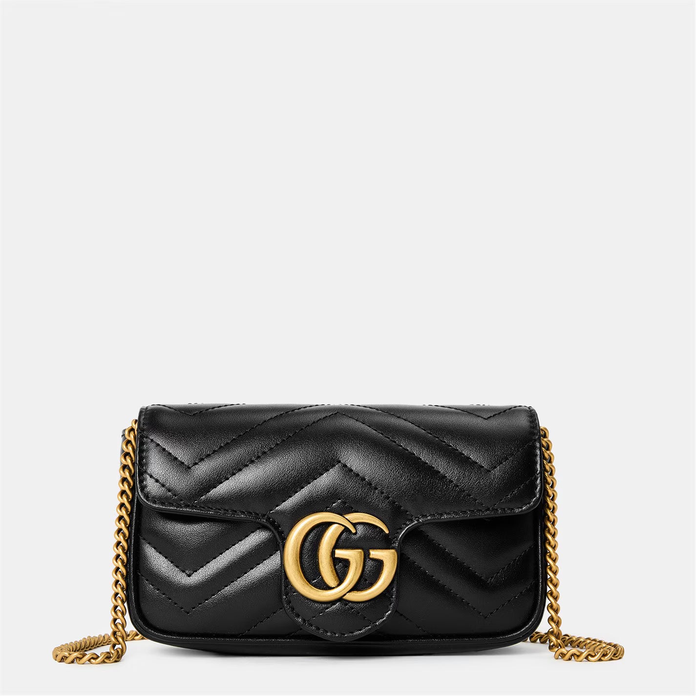 Women's Chevron Leather GG Marmont Super Mini Bag