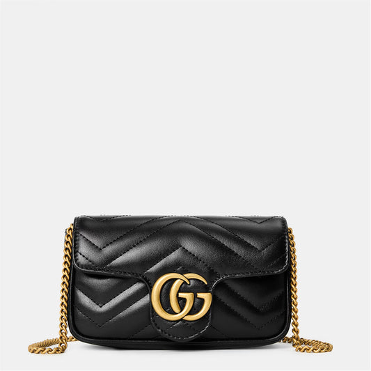 Women's Chevron Leather GG Marmont Super Mini Bag