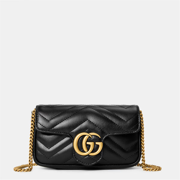 Women's Chevron Leather GG Marmont Super Mini Bag