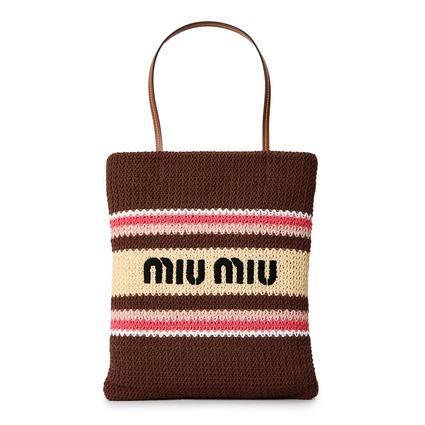 Miu Miu Raffia-effect woven tote bag