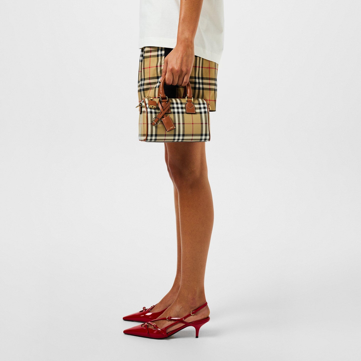 Burberry Women's Checked Cotton Mini Bowling Bag