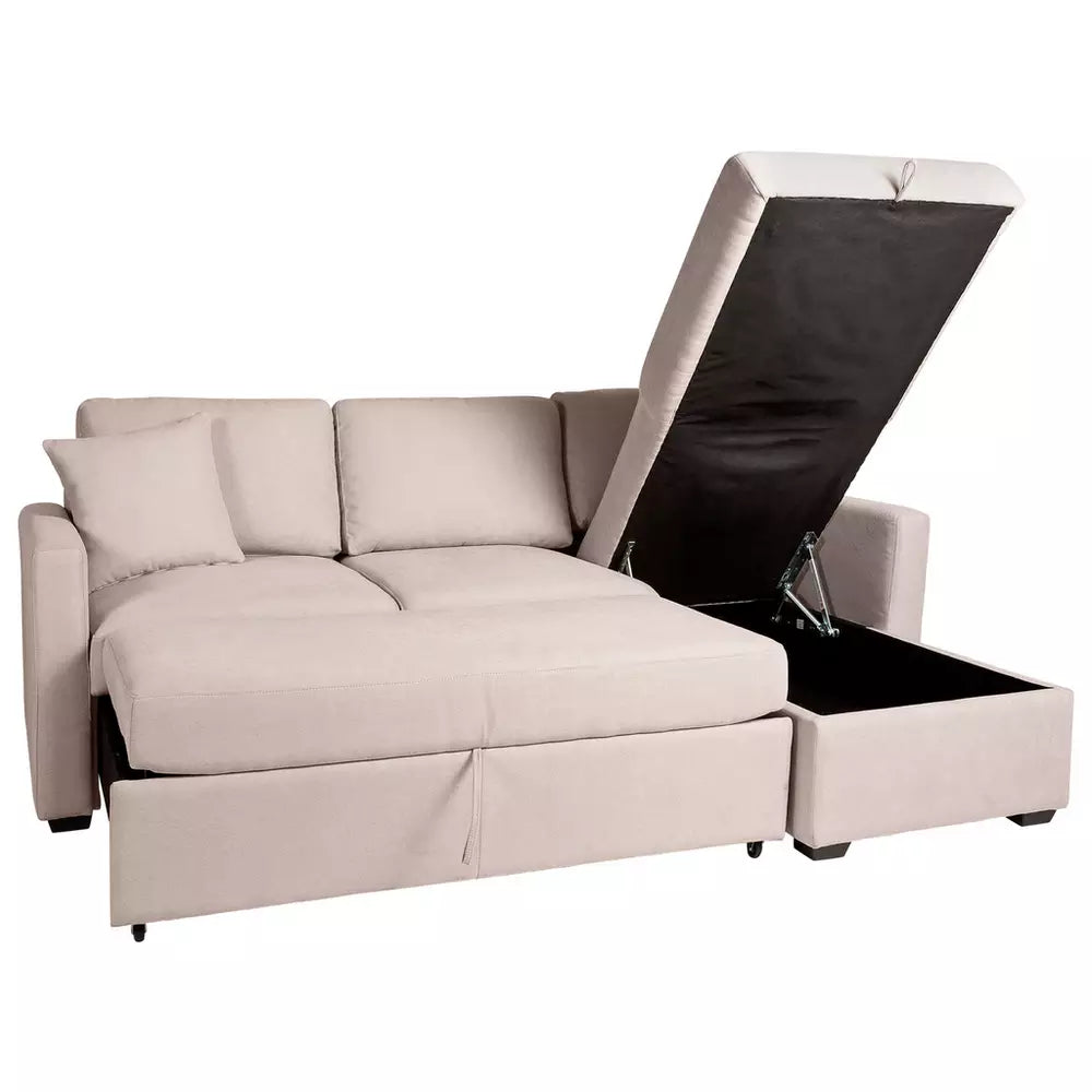 Habitat Reagan RH Storage Corner Chaise Sofa Bed - Natural