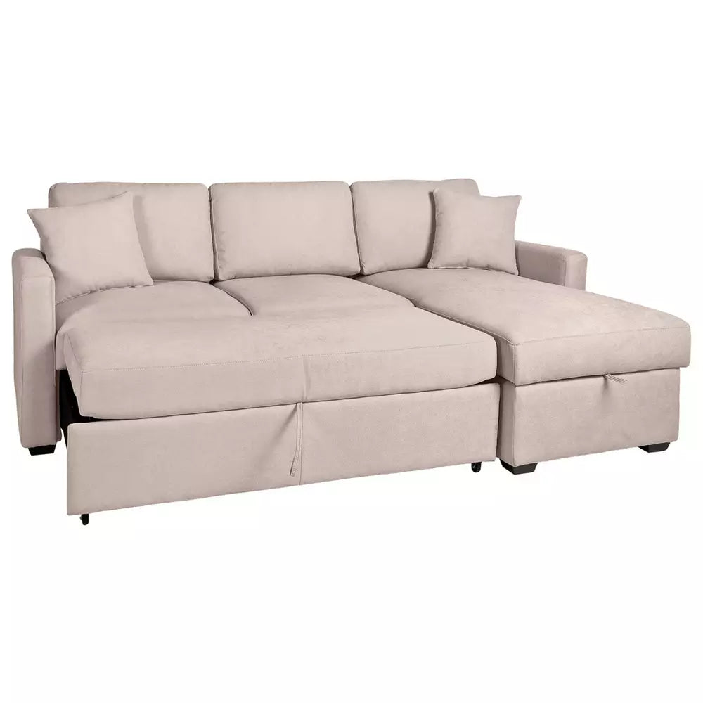 Habitat Reagan RH Storage Corner Chaise Sofa Bed - Natural