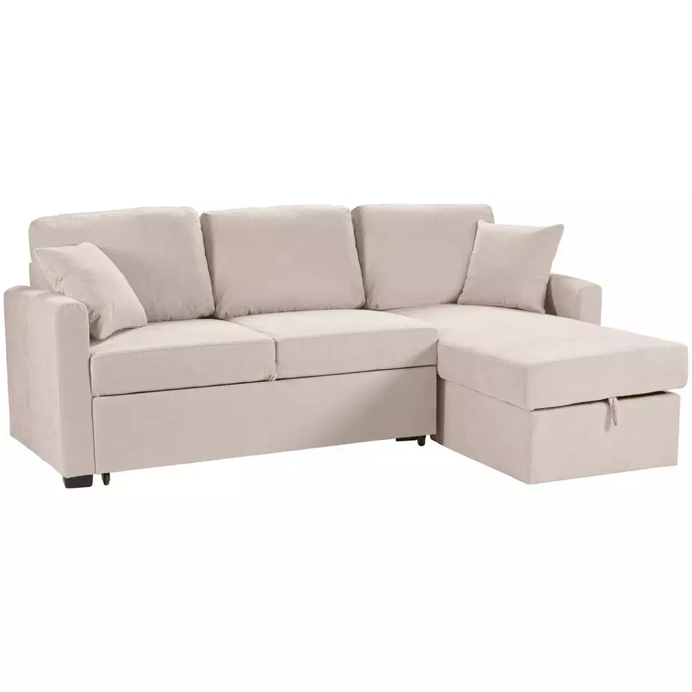 Habitat Reagan RH Storage Corner Chaise Sofa Bed - Natural