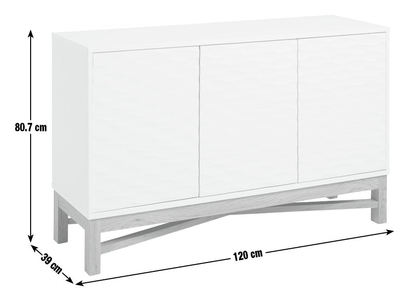 Habitat Zander Textured Large Sideboard - White