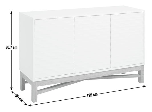 Habitat Zander Textured Large Sideboard - White