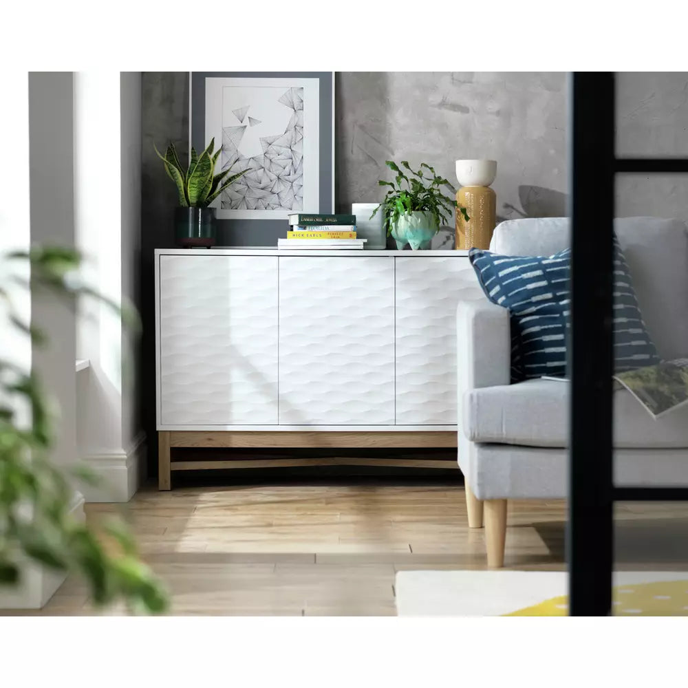 Habitat Zander Textured Large Sideboard - White