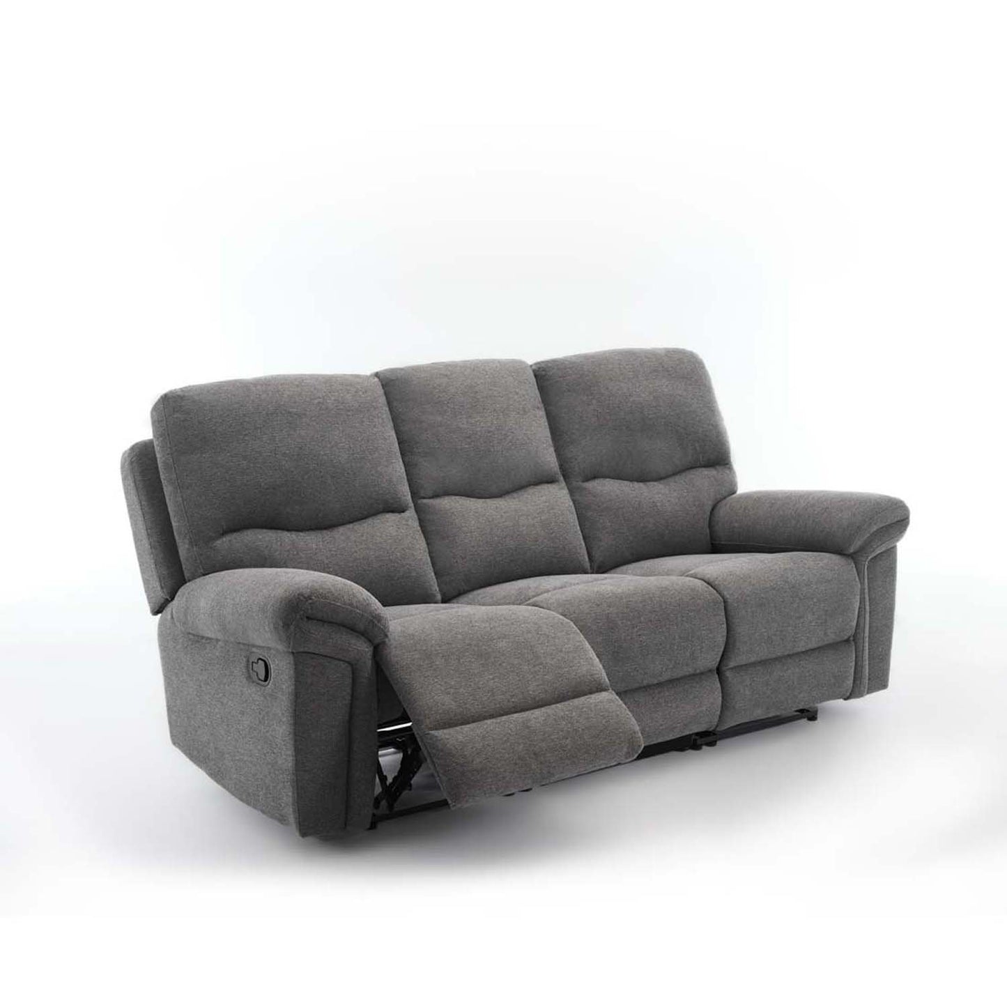 Furniture Online Fosse Manual Recliner 3 Seater Linen Sofa – Dark Grey