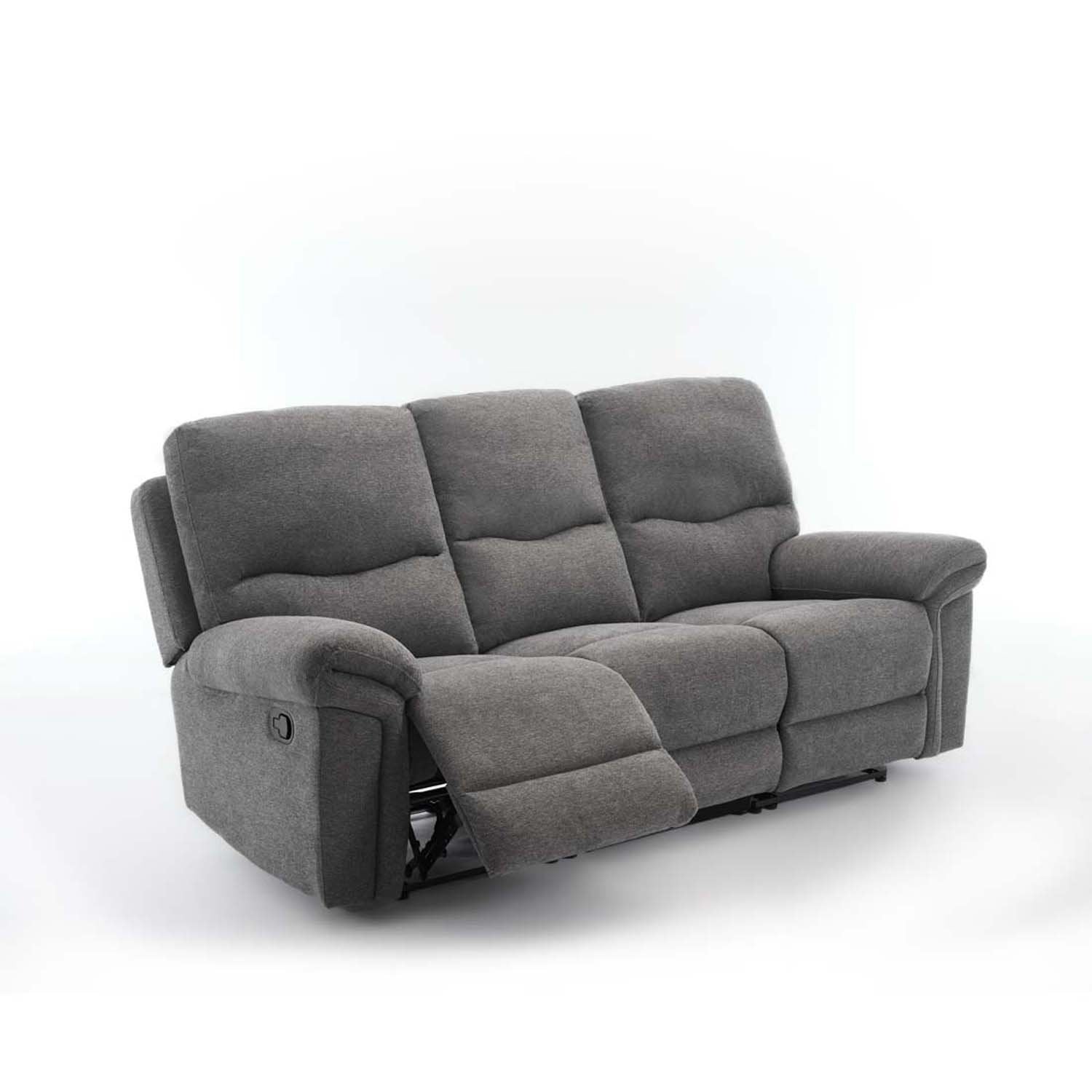 Furniture Online Fosse Manual Recliner 3 Seater Linen Sofa – Dark Grey
