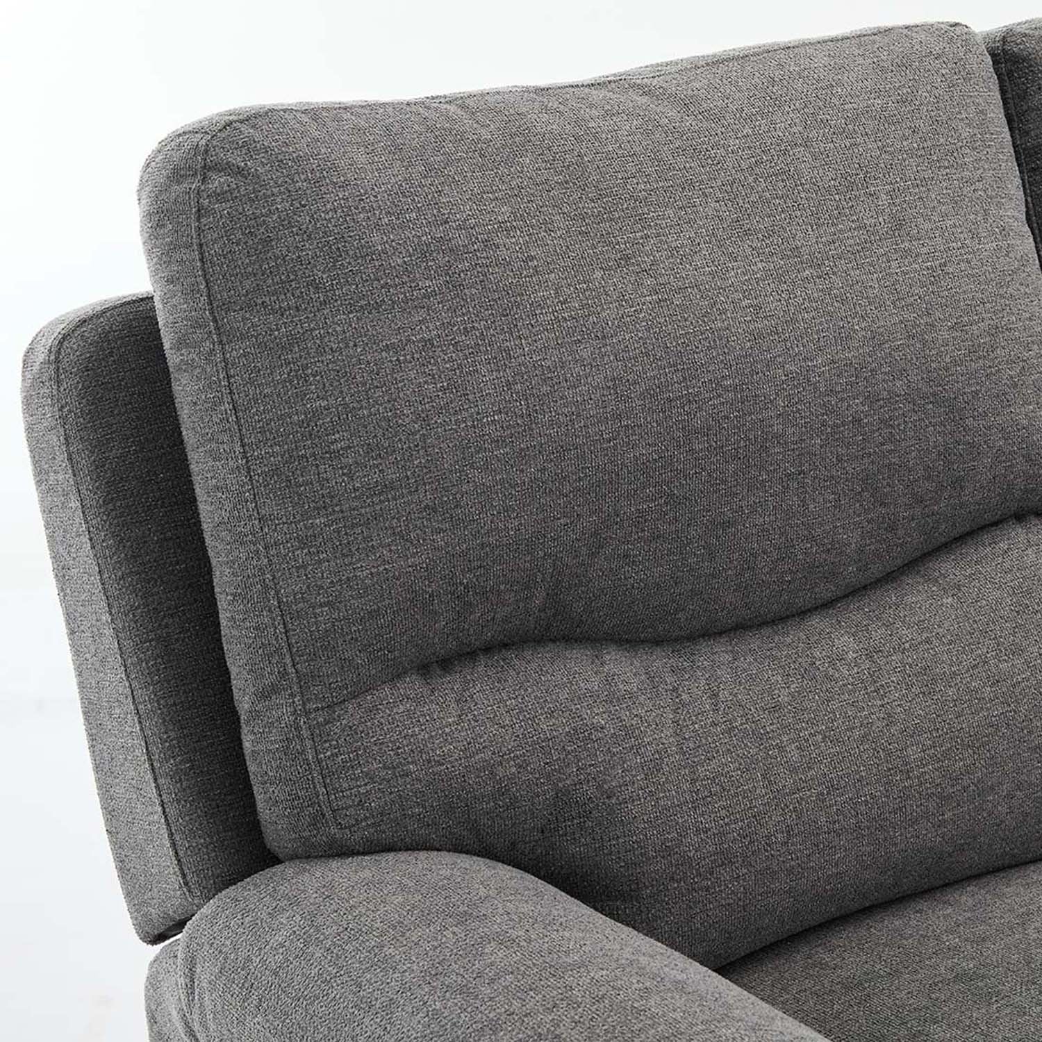Furniture Online Fosse Manual Recliner 3 Seater Linen Sofa – Dark Grey