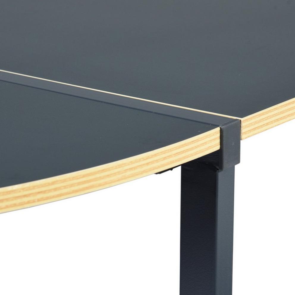 FurnitureR ALISSON Black L-shaped Desk