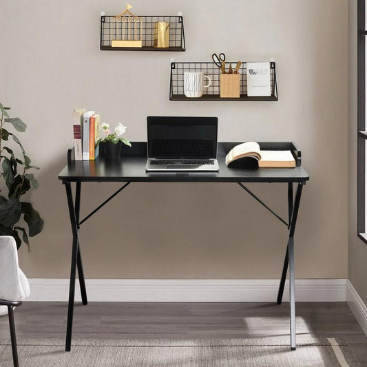 FurnitureR AVA Black and Wooden 120cm Desk