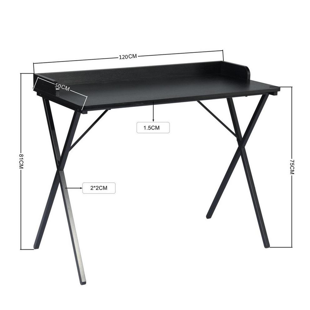 FurnitureR AVA Black and Wooden 120cm Desk