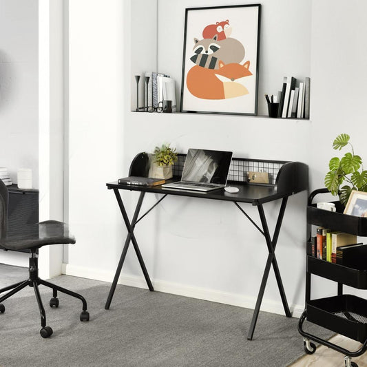 FurnitureR AVA Black and Wooden 120cm Desk