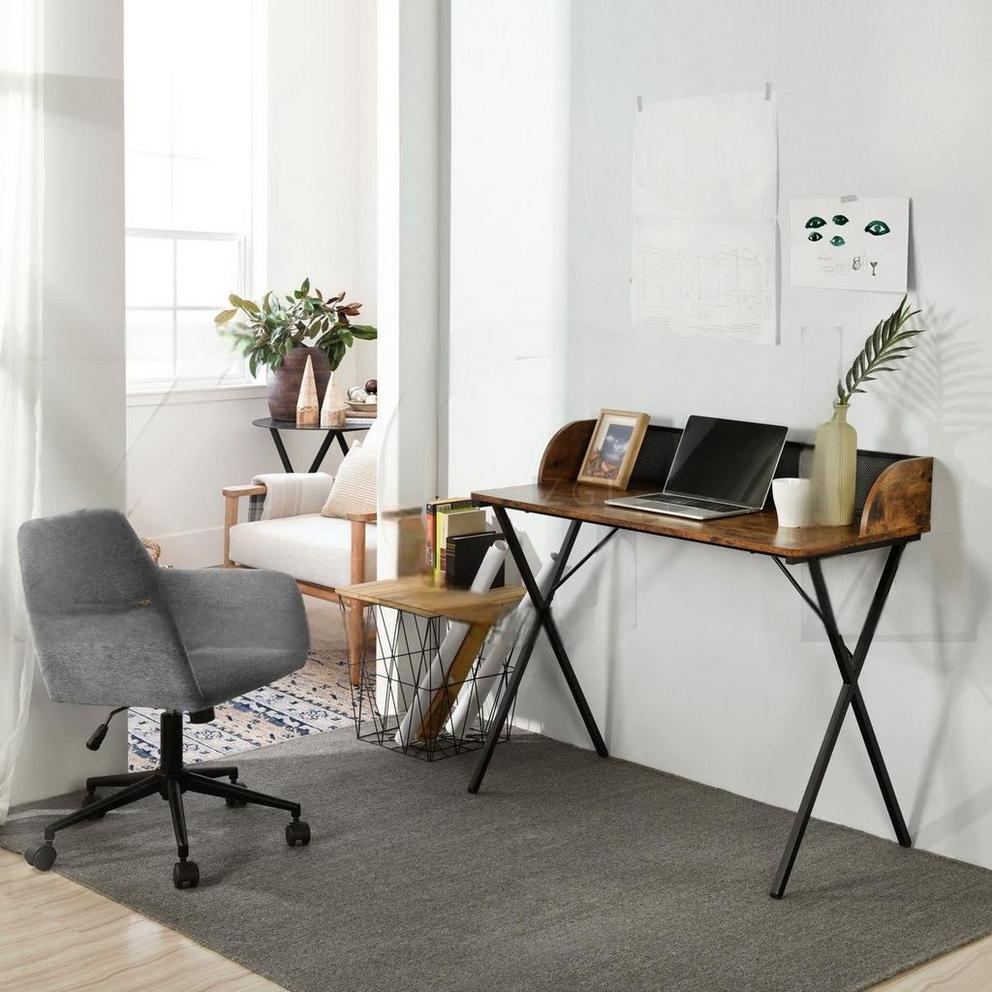 FurnitureR AVA Black and Wooden 100cm Desk