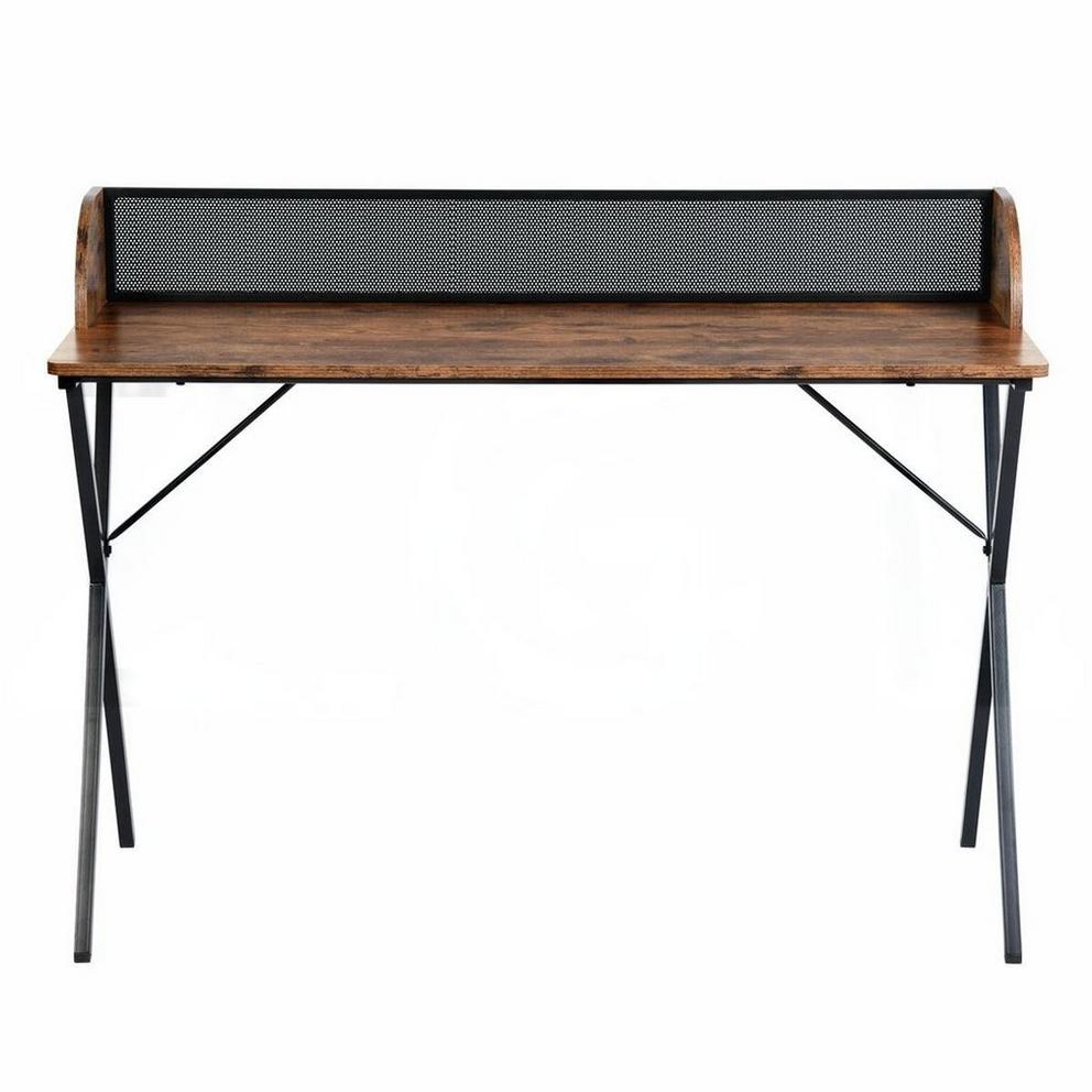 FurnitureR AVA Black and Wooden 100cm Desk