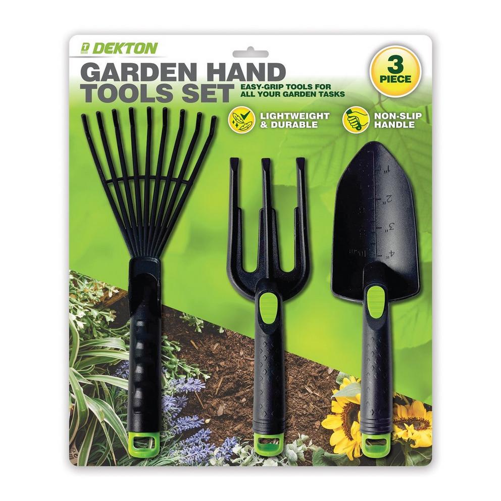 Dekton Plastic Handle 3 Piece Garden Hand Tools Set