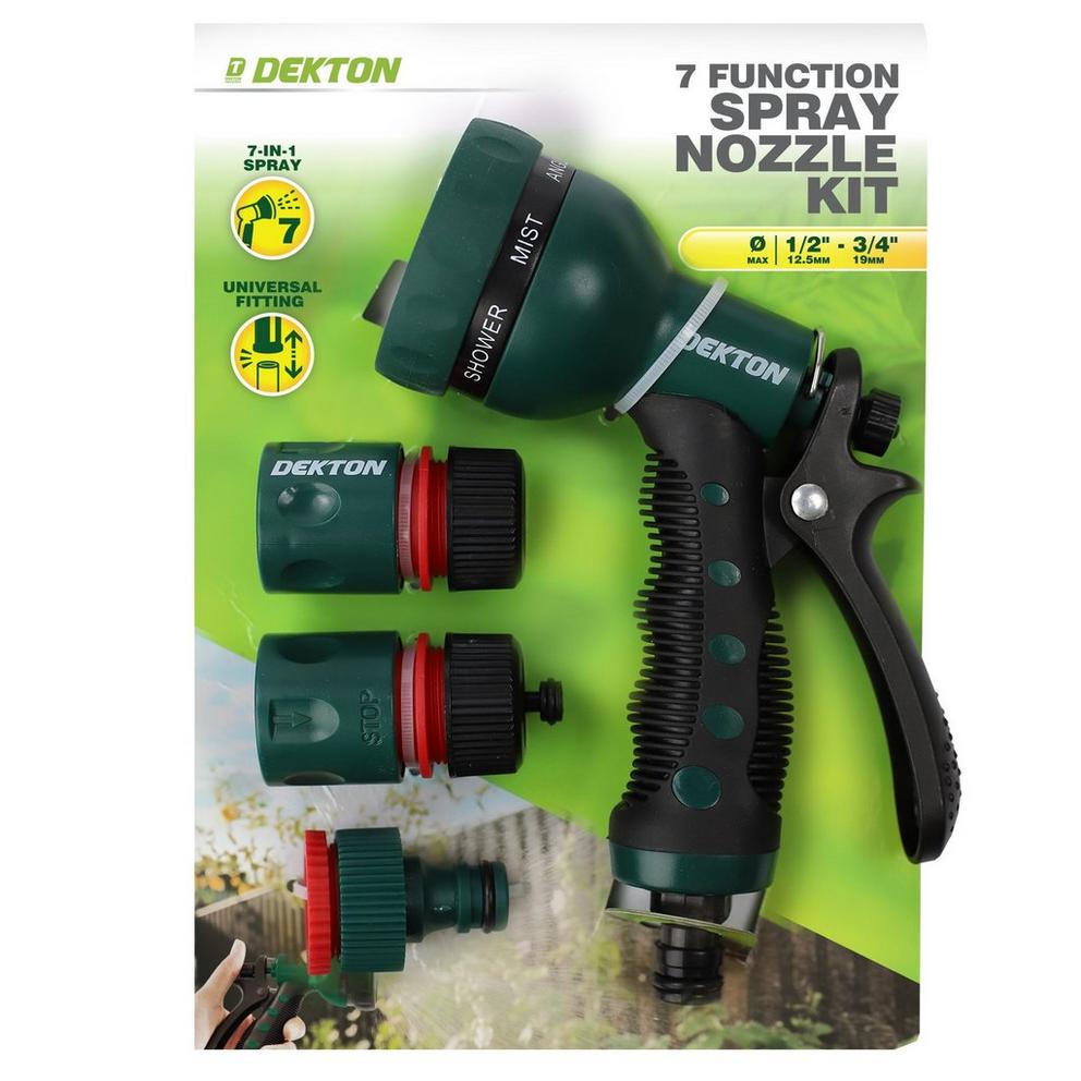Dekton 7 Function Spray Gun Kit With Hose Adapters