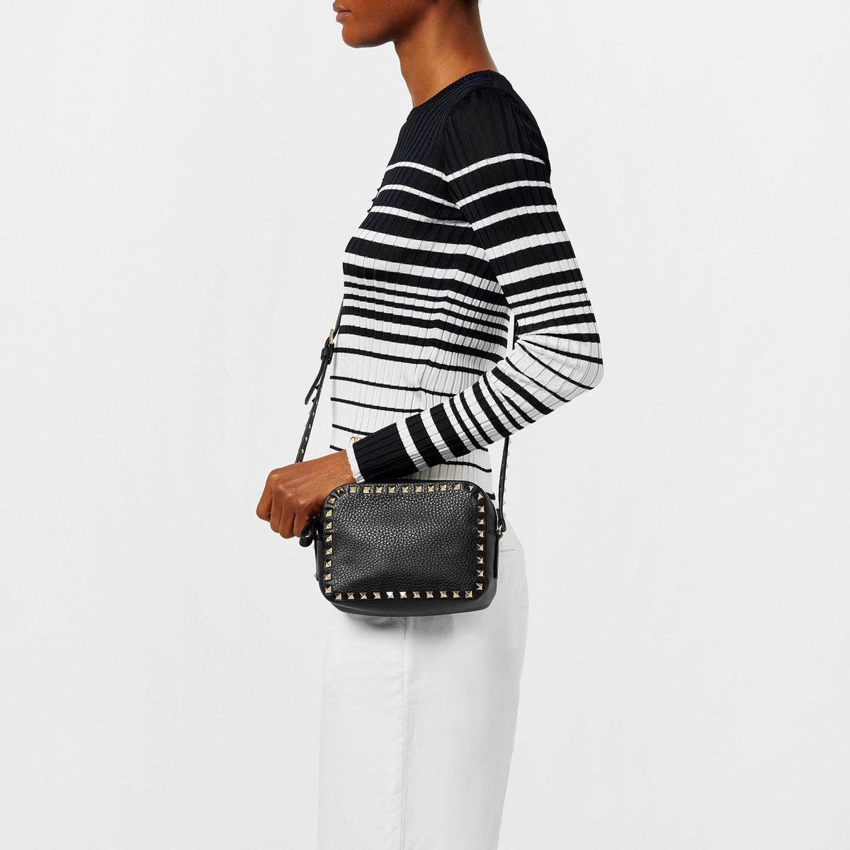 Valentino Garavani Rockstud Grained Leather Crossbody Bag