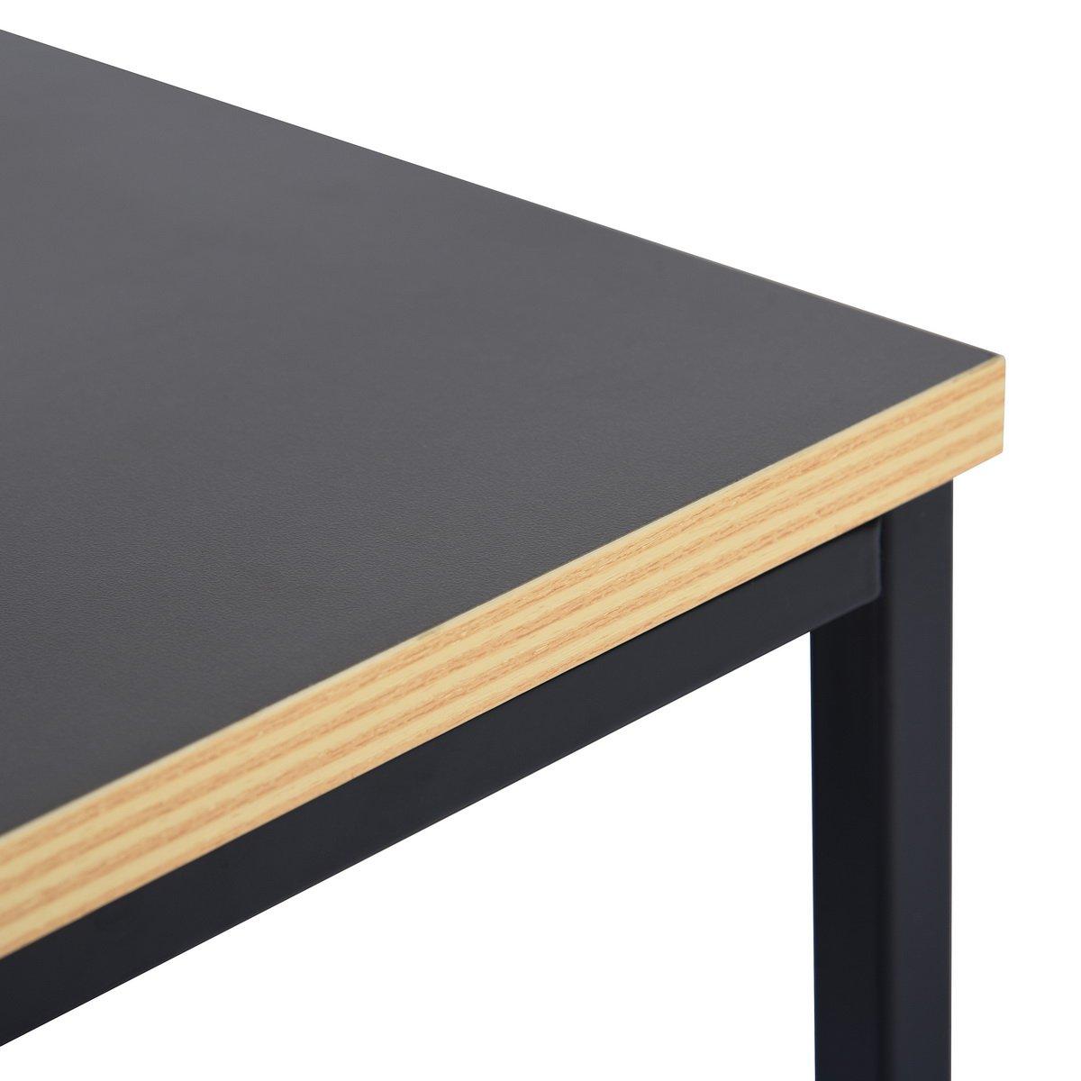 RICKY Black and Wooden Coffee Table Set of 3